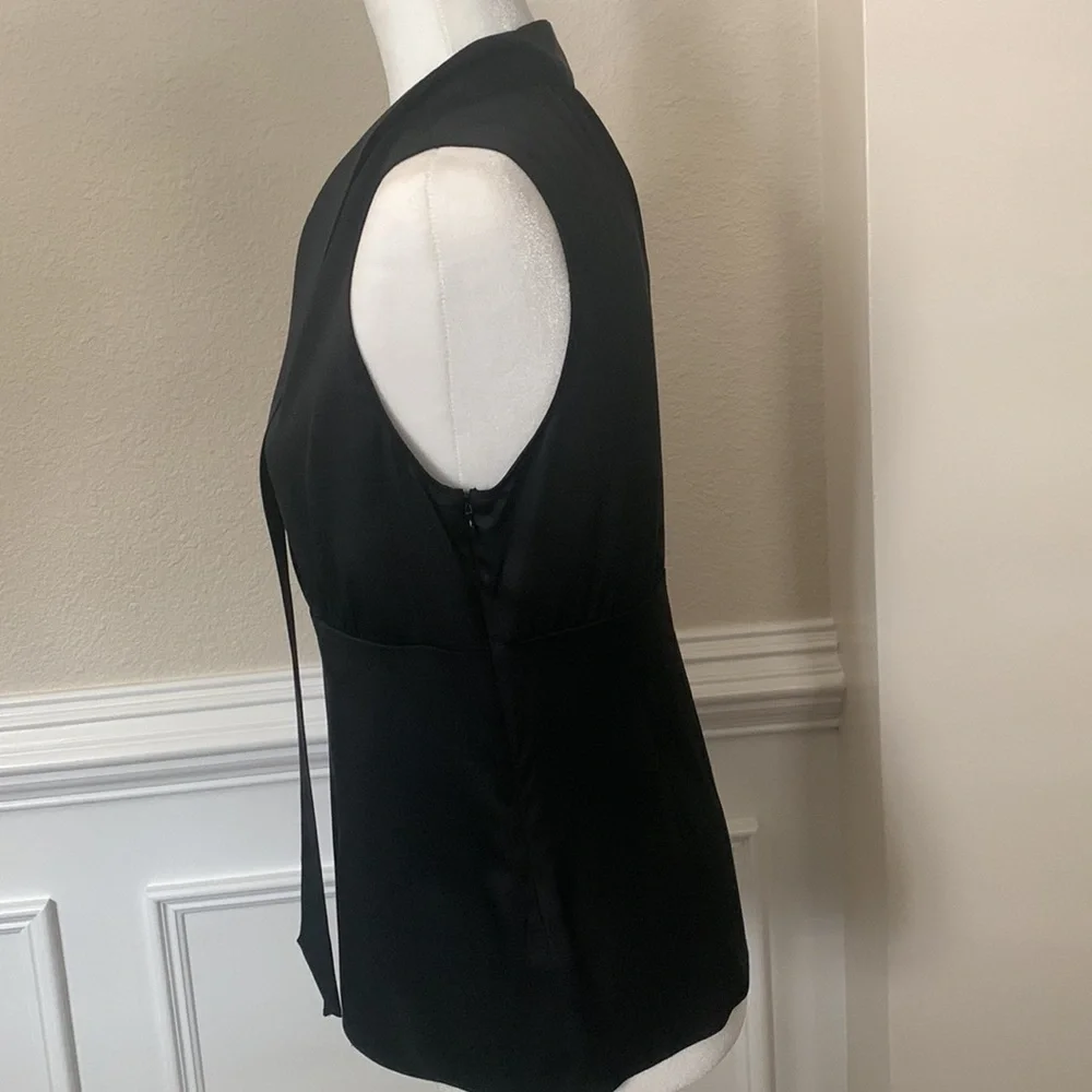Antonio Melani Black Tie Neck Blouse - Picture 7 of 10